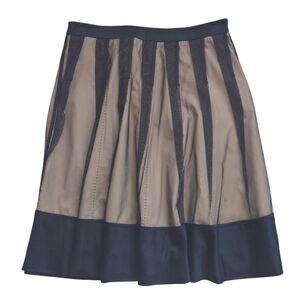 I.N.C International Concepts Black and Tan Pleated Mesh Flare Skirt Size 8